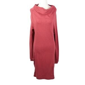 Horny Toad Red Cowl Neck Long Sleeve Knit Knee Length Dress S